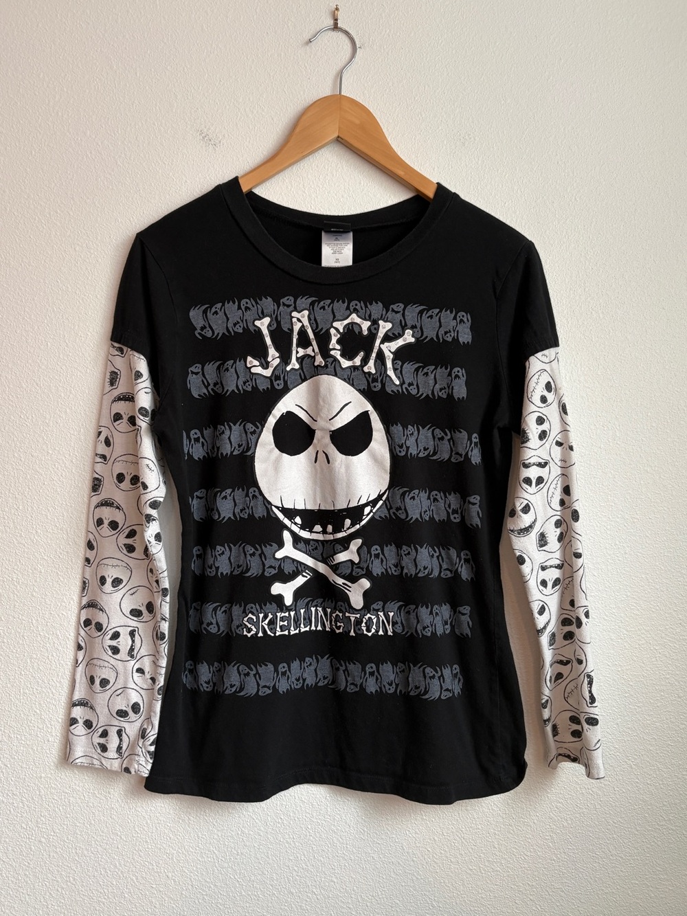 Disney Nightmare Before Christmas Jack Skellington Layered Long Sleeve Top XL